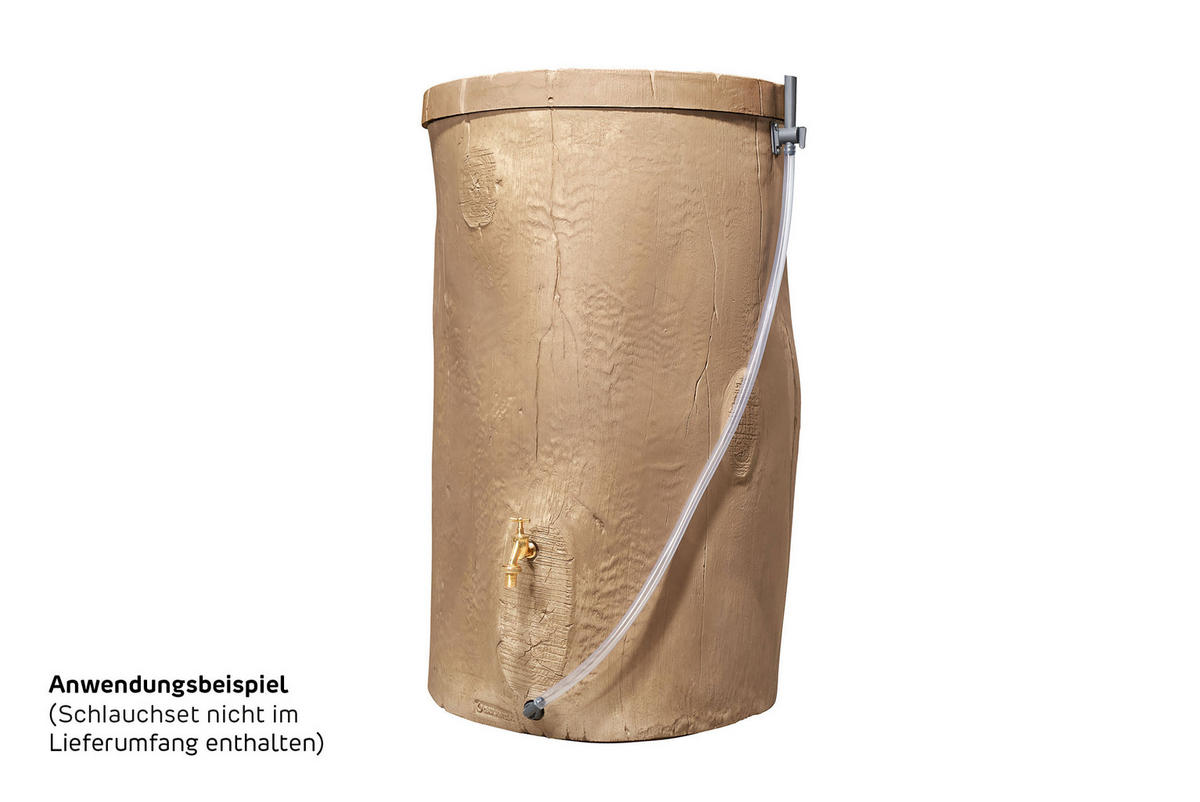 STOCK Regentonne 400 L, light - Braun, Kunststoff (72/119/72cm) - GARANTIA