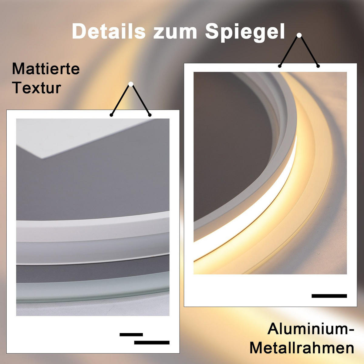 BADEZIMMERSPIEGEL Redfield mit LED-Leuchte Ø80 cm - Weiß, Glas (80/2.9/80cm) - Nettlife