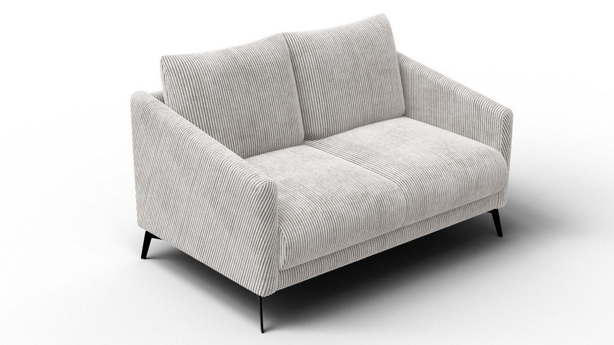 SOFA VILT 2-Sitzer, perlweiß - Schwarz/Weiß, Holzwerkstoff/Textil (142/89/94cm) - Courtois Laville