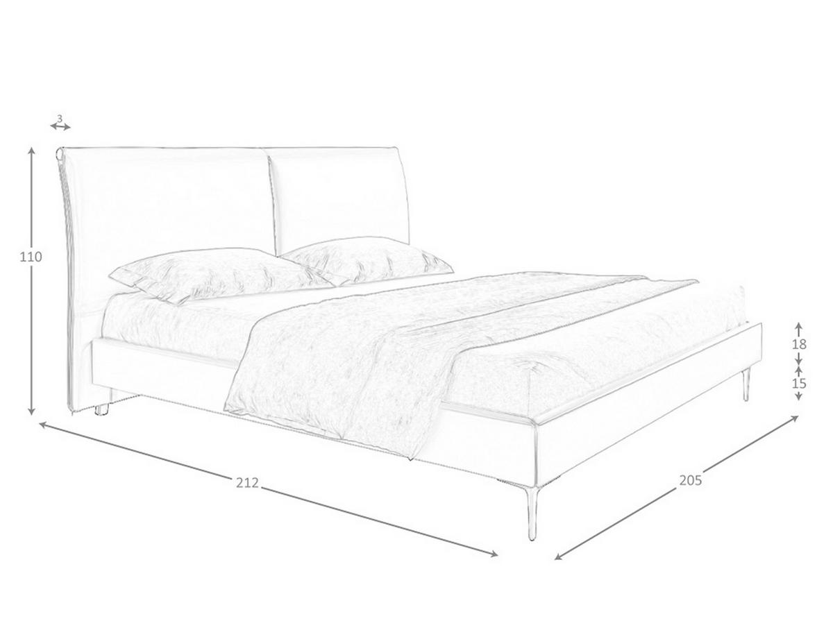 BETT Braun | Schwarz 205/212/110 cm - Schwarz/Braun, Leder (180/200cm) - ANGEL CERDA
