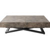 COUCHTISCH Cavetta U höhenverstellbar ausziehbar, Dunkelgrauer Chicago Beton 120-200/80/27-76 cm - Dunkelgrau/Schwarz, Holzwerkstoff/Metall (80/120/76cm) - WFL GROUP