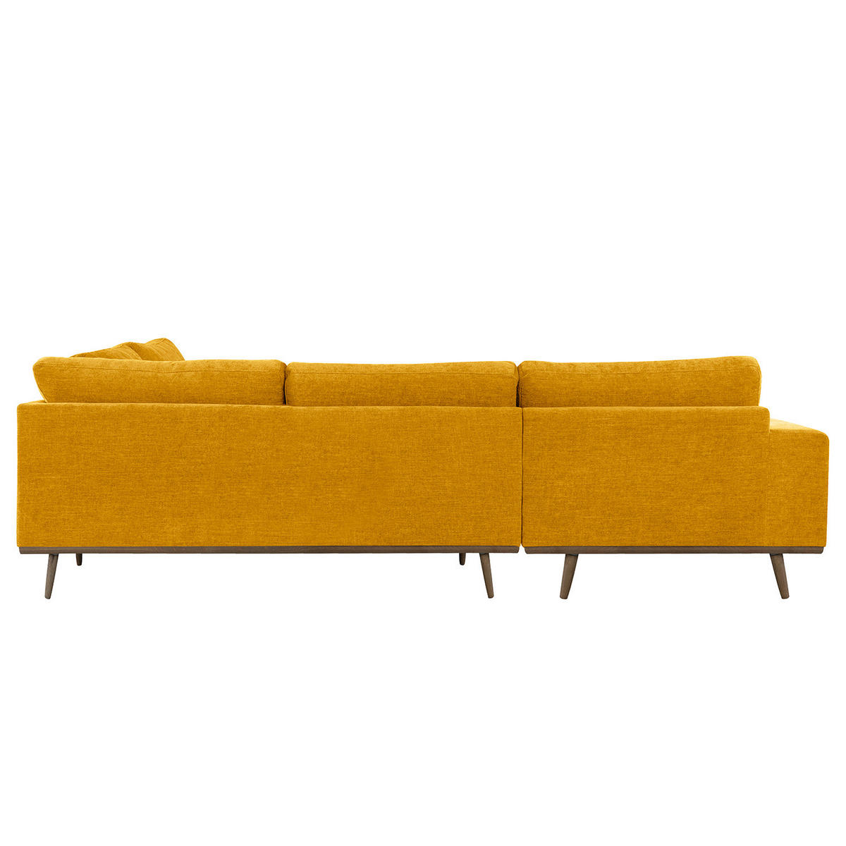 ECKSOFA mit Ottomane - Eichefarben/Gelb, Eichenholz/Textil (287/219cm) - home24