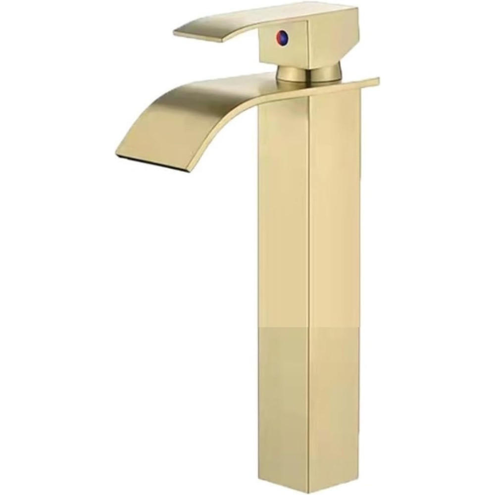 WASCHTISCHARMATUR Einzigen Griff Mixer Heißes Kaltes, Hoch, Gold - Goldfarben, Metall (10/27/5cm) - Kaket
