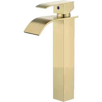 WASCHTISCHARMATUR Einzigen Griff Mixer Heißes Kaltes, Hoch, Gold - Goldfarben, Metall (10/27/5cm) - Kaket