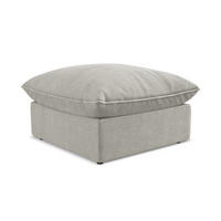 POUF Strukturstoff Grau - Hellgrau/Schwarz, Holzwerkstoff/Kunststoff (75/45/75cm) - LaMiaSofa