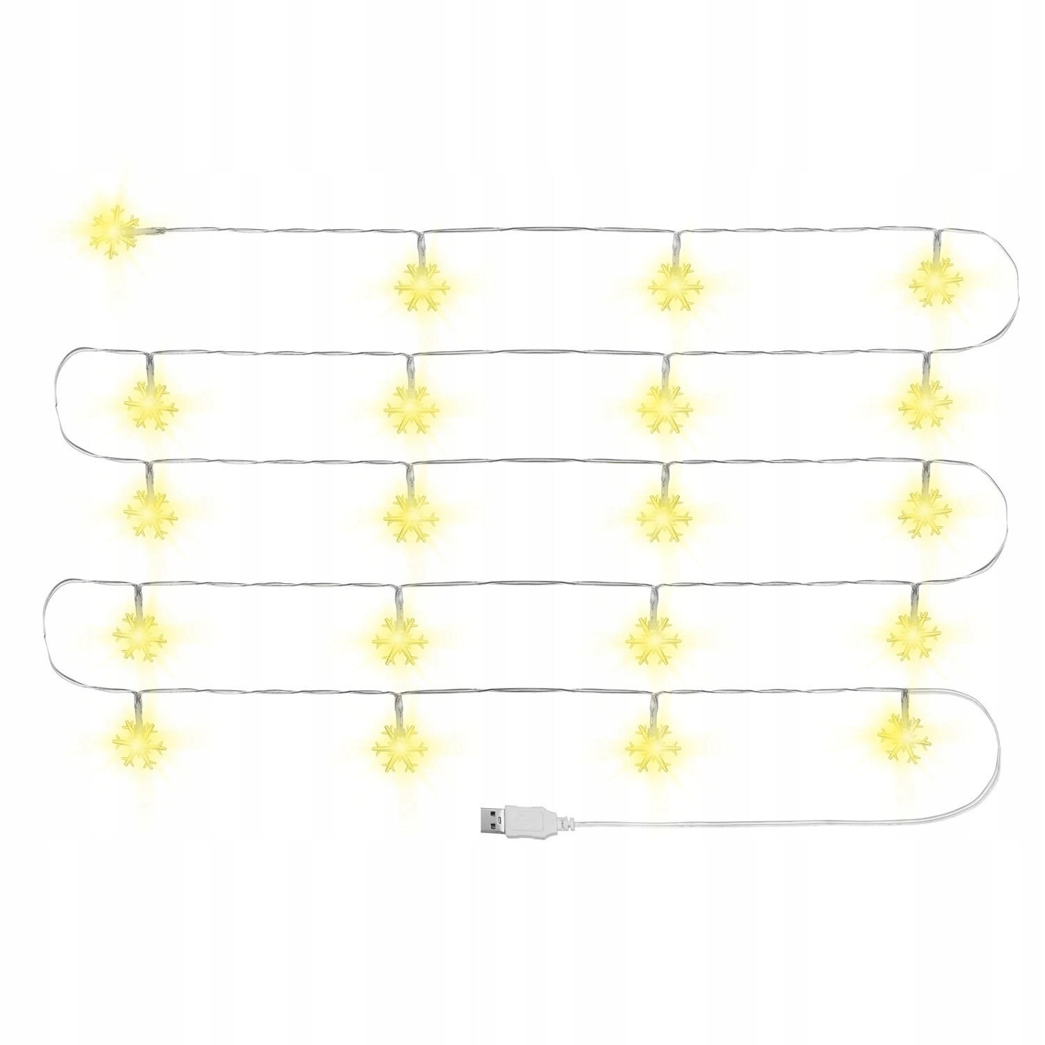 LICHTERKETTE Schneeflocken 3m - Weiß, Kunststoff (1/1/300cm) - KRUMAD