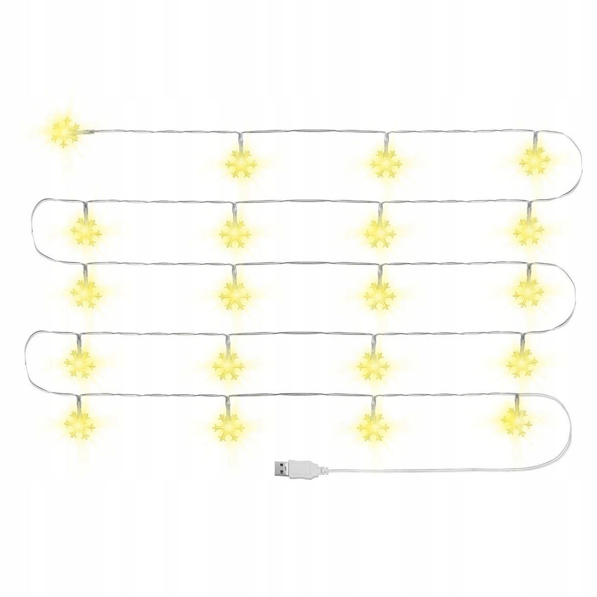 LICHTERKETTE Schneeflocken 3m - Weiß, Kunststoff (1/1/300cm) - KRUMAD