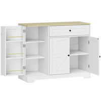 KOMODA MDF bílá - bílá/černá, kov/kompozitní dřevo (40/81/100cm) - HOMCOM