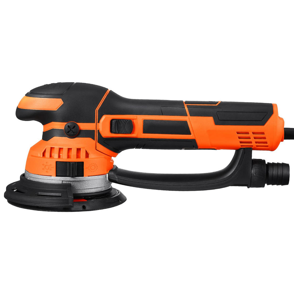 SCHLEIFMASCHINEN UND ZUBEHÖR 11-tlg 150mm Exzenterschleifer 850W 6-Stufen mit Staubabsaugung - Orange, Metall (20/30/10cm) - Raelunyi
