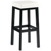 BARHOCKER Lederlook Weiß - Schwarz/Weiß, Textil/Metall (37/83/37cm) - CLP