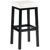BARHOCKER Lederlook Weiß - Schwarz/Weiß, Textil/Metall (37/83/37cm) - CLP