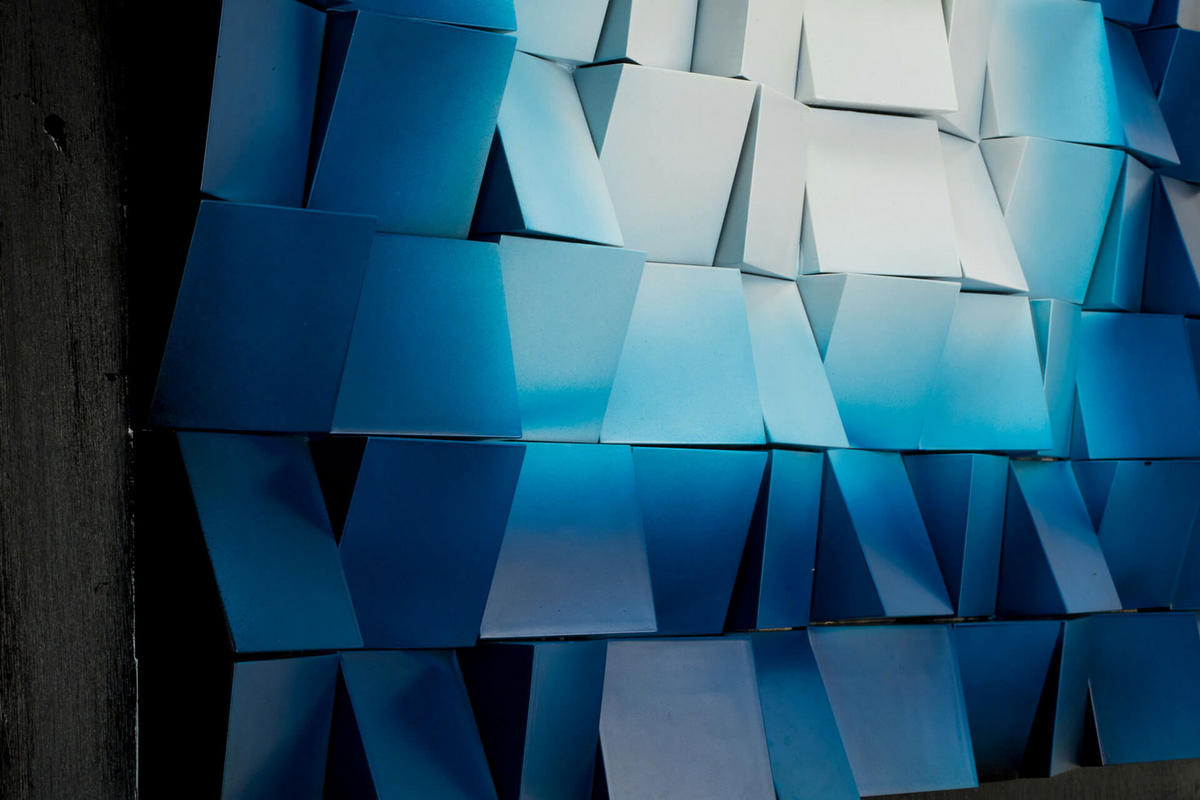 WANDBILD Blau 75/75 cm - Blau/Weiß, Holz/Kunststoff (6.8/75cm) - KUNSTLOFT