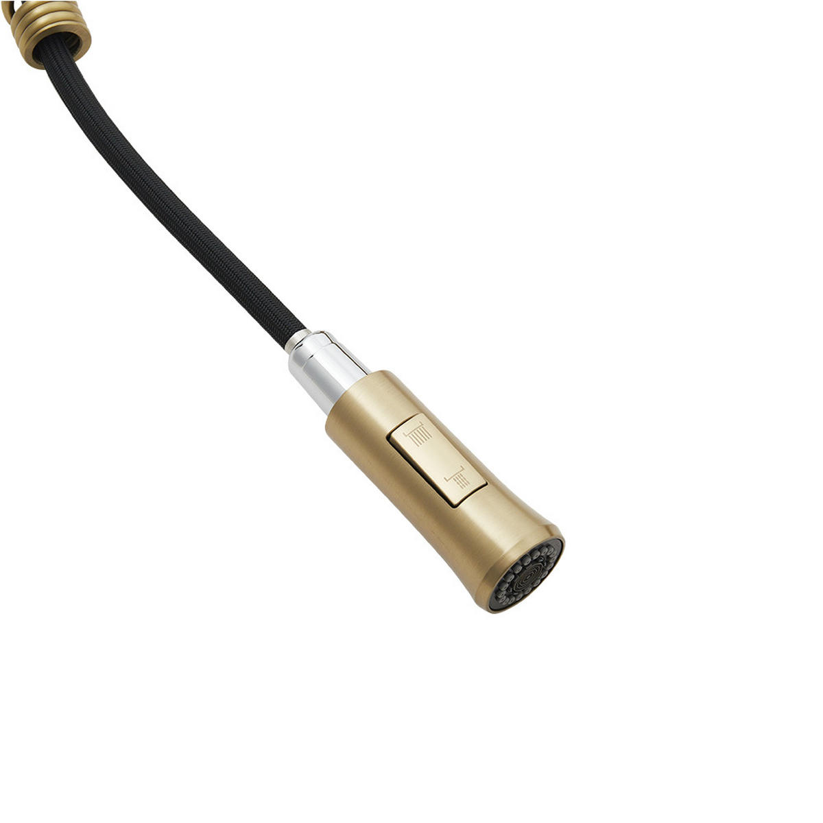 KÜCHENARMATUR Ausziehbar Brausekopf Einhandgriff Schwarz Gold - Goldfarben, Metall (22/50/4cm) - Livingandhome