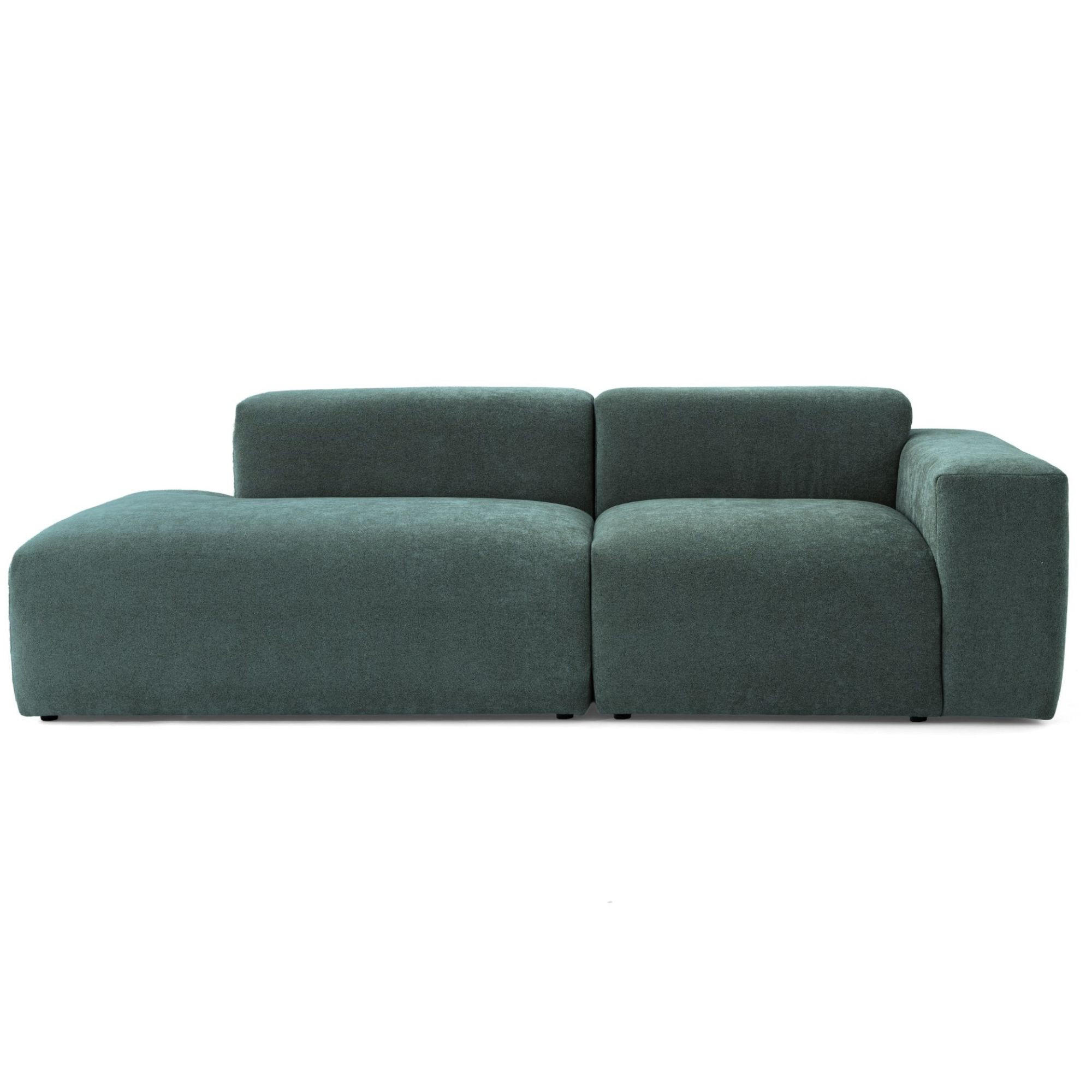 3-SITZER modulares Sofa HEAVEN SET 1 Links, Breite 255 cm Webstoff Dunkelgrün - Dunkelgrün/Schwarz, Holz/Kunststoff (255/71/102cm) - Muffo