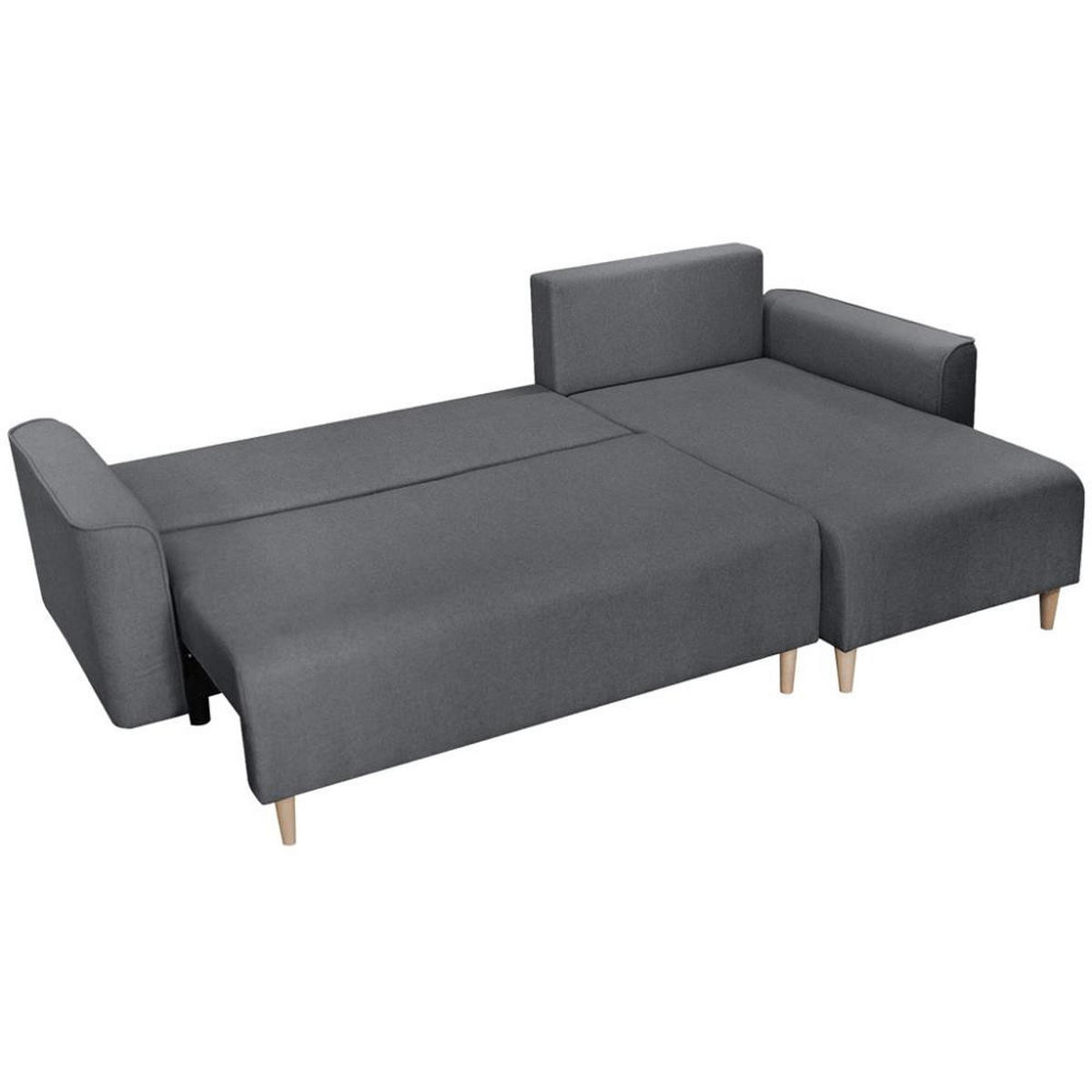 ECKSCHLAFSOFA Willow dunkelgrau - Dunkelgrau, Textil (225/150cm) - Beautysofa