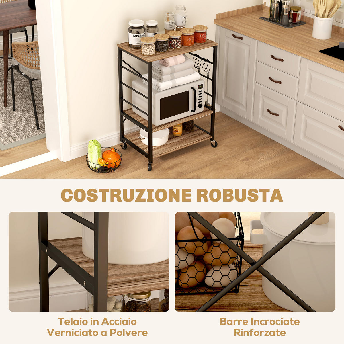 KÜCHENREGAL Multicolor 1 Stück - Multicolor, Holzwerkstoff (40/84/60cm) - GiPP