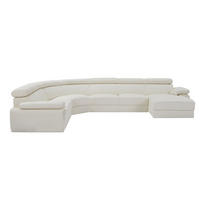 SOFA - 7 Personen - leder - weiß Elevanto - Weiß, Leder/Metall (355/90/172cm) - Vente-Unique