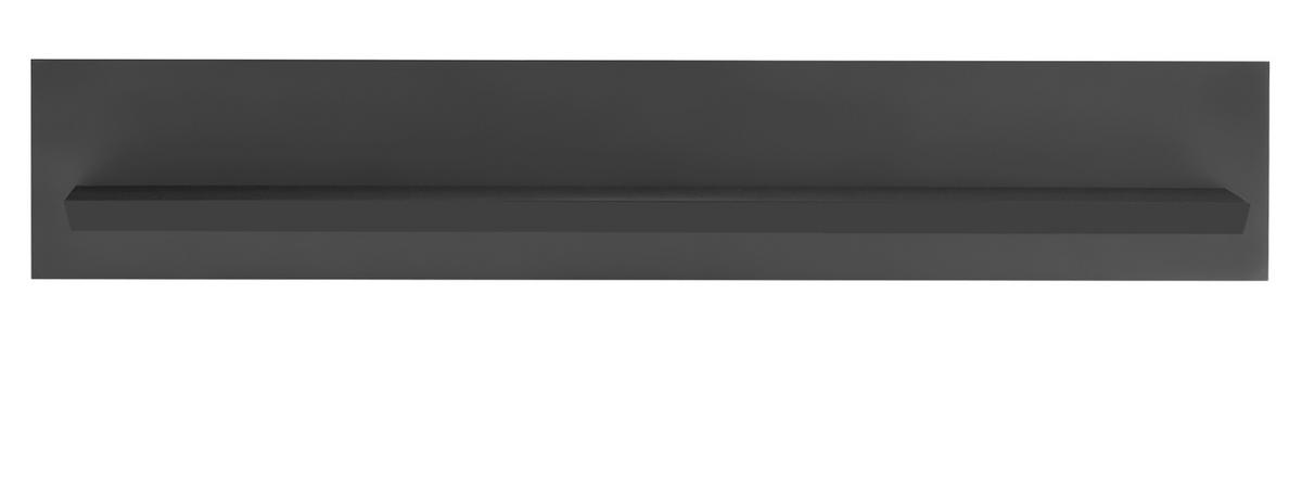 WANDBOARD schwarz matt, Wandregal 140 cm - Schwarz, Holzwerkstoff/Metall (140/45/22cm) - Furn.Design