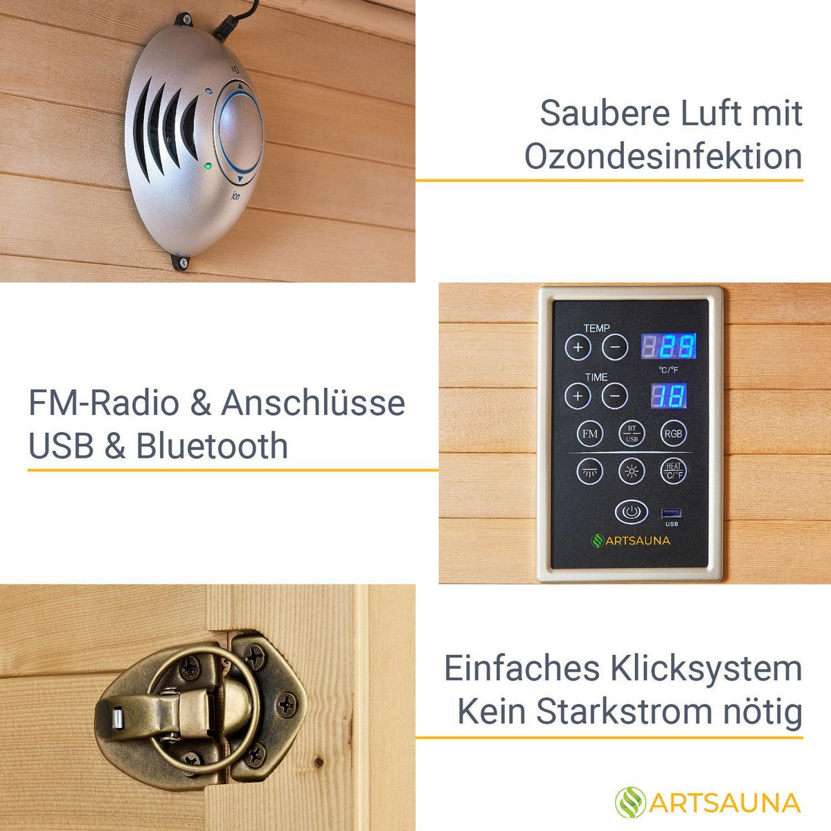 INFRAROTKABINE Kiruna90 mit Dual Technologie - Naturfarben, Holz (90/190/90cm) - Artsauna