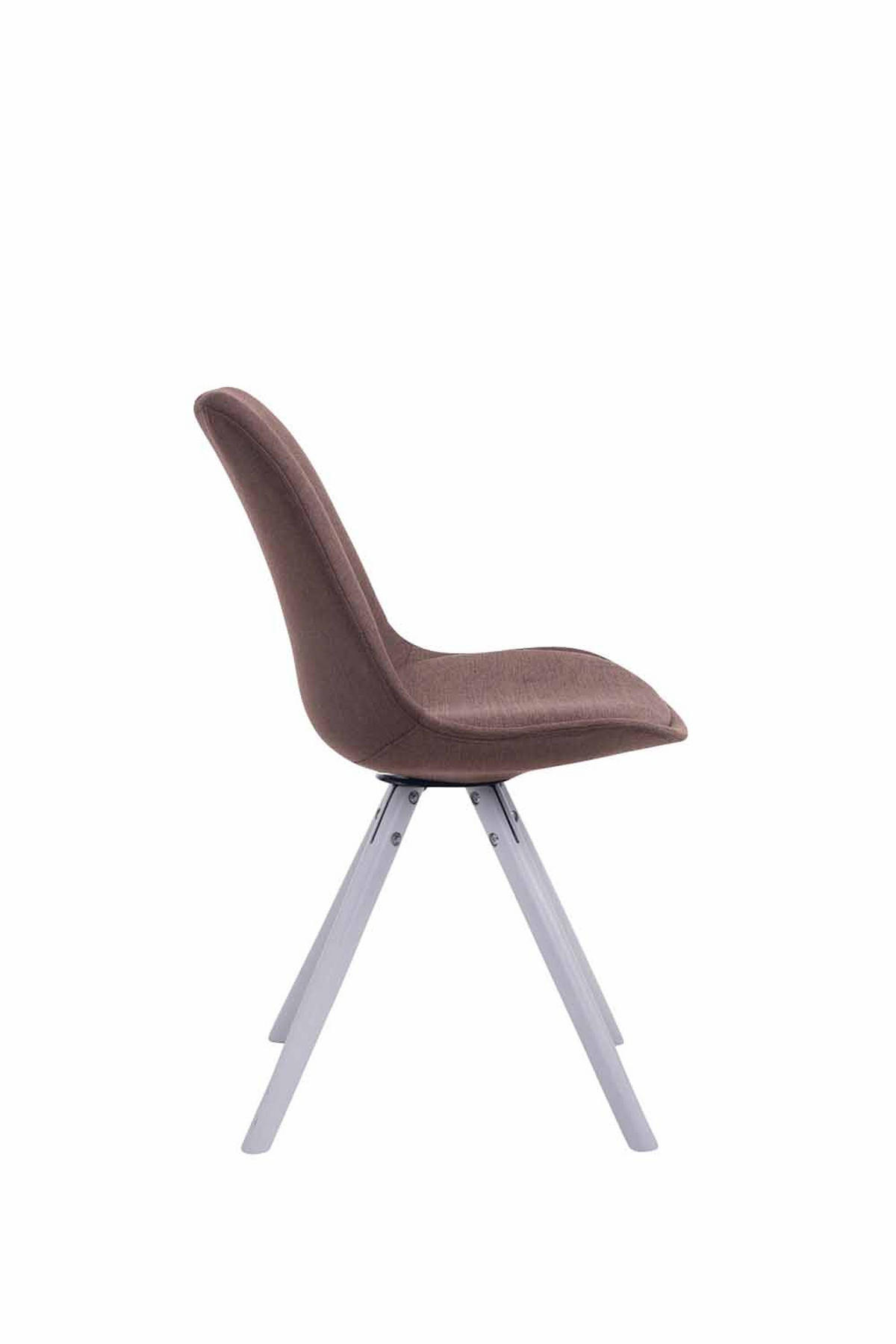 STUHL Stoff braun - Weiß/Braun, Holz/Textil (48/84/56cm) - CLP