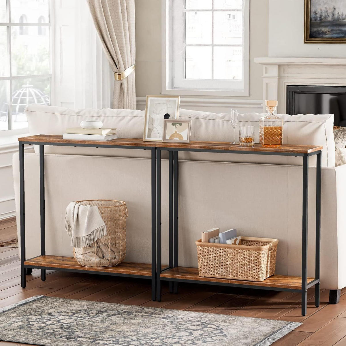 KONSELENTISCH BRAUN Ablage - Dunkelbraun/Schwarz, Holzwerkstoff (75/22/75cm) - Hoobro