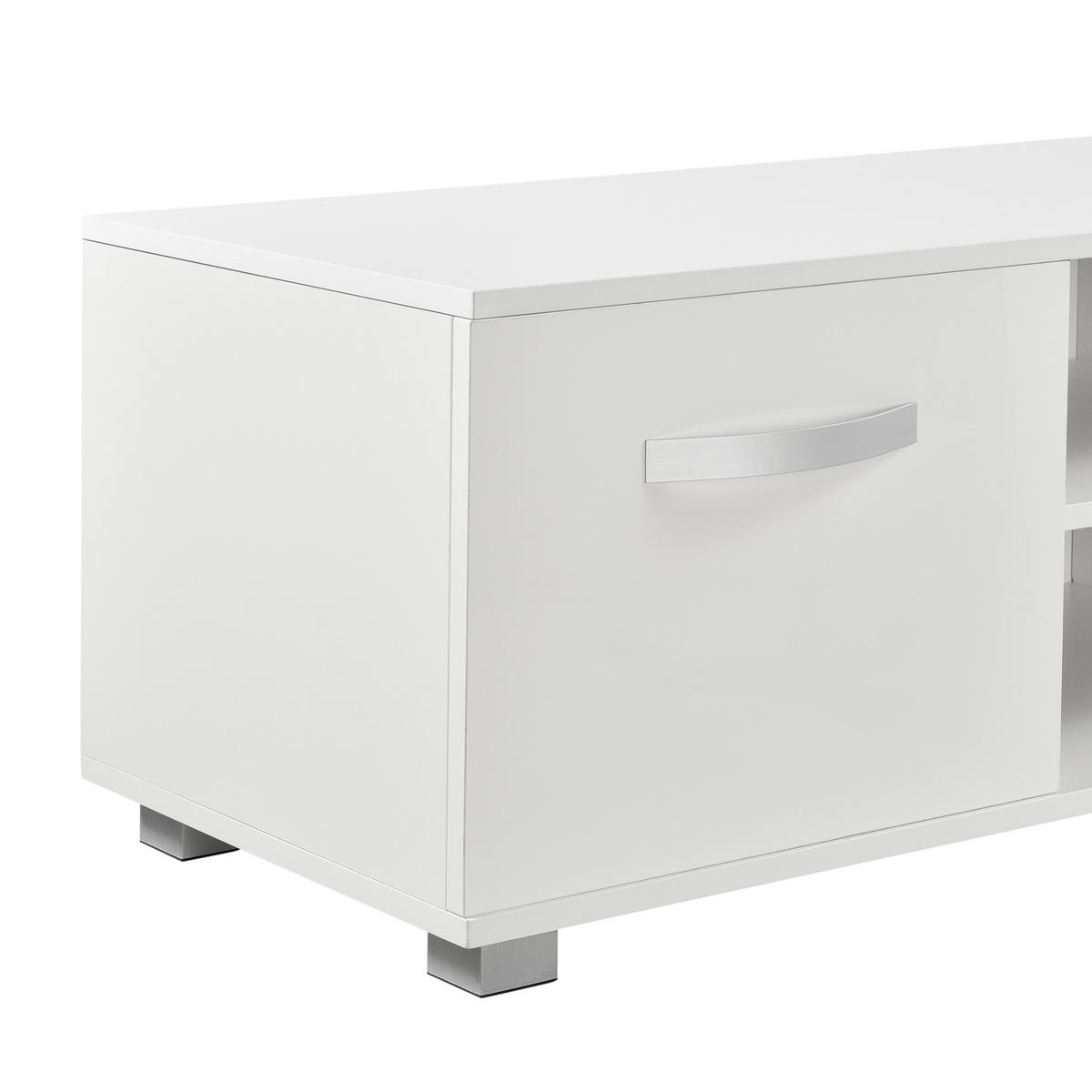 LOWBOARD Laugar - Weiß, Holzwerkstoff (120/38/40cm) - [en.casa]