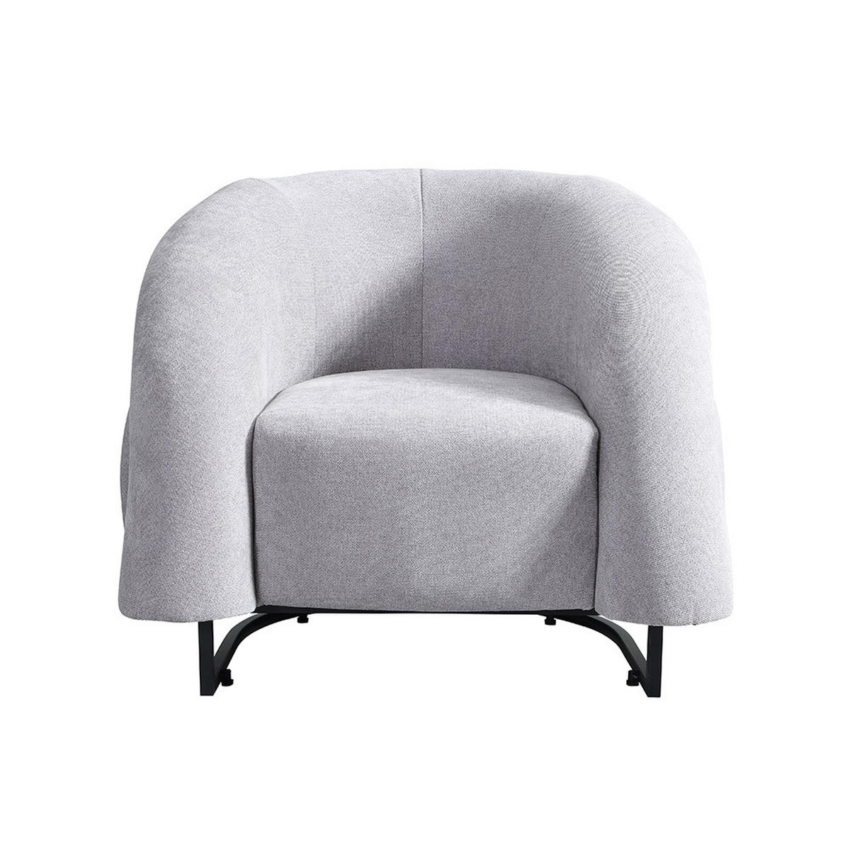 SESSEL MACA - Samtgewebe Grau - Grau, Kunststoff (95/73/88cm) - Home Deluxe