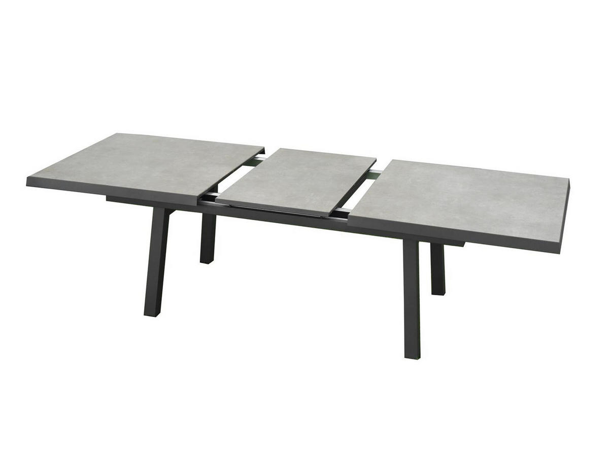GARTENTISCH Georgia Aluminium ausziehbar 200-260/100/75 cm - Grau, Kunststoff (200/100/75cm) - Green Spirit