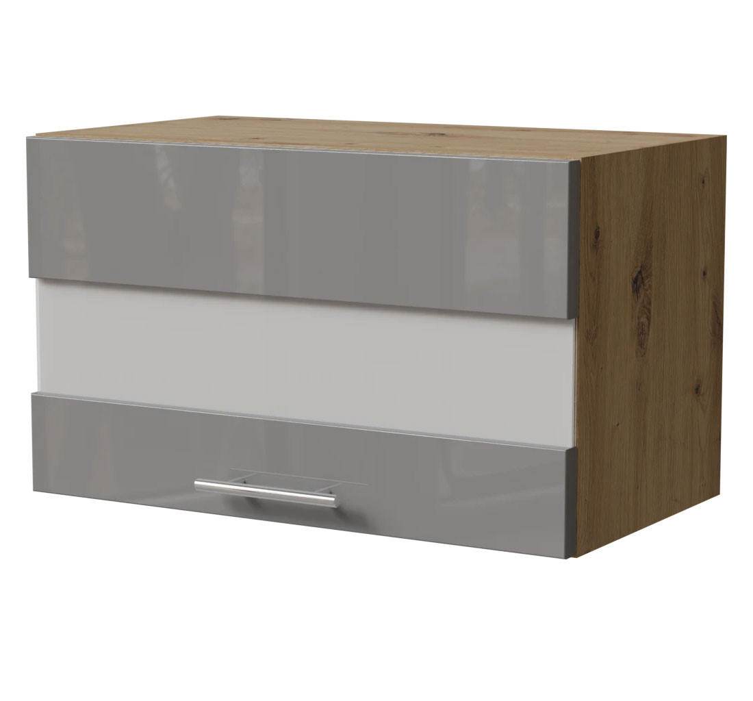 KLAPPHÄNGESCHRANK Essen W4BS/60/LAM Grau Hochglanz / Eiche Artisan Matt 60 / 32,5 / 36cm - Eiche Artisan/Grau, Holz/Holzwerkstoff (60/36/32.5cm) - Feldmann-Wohnen