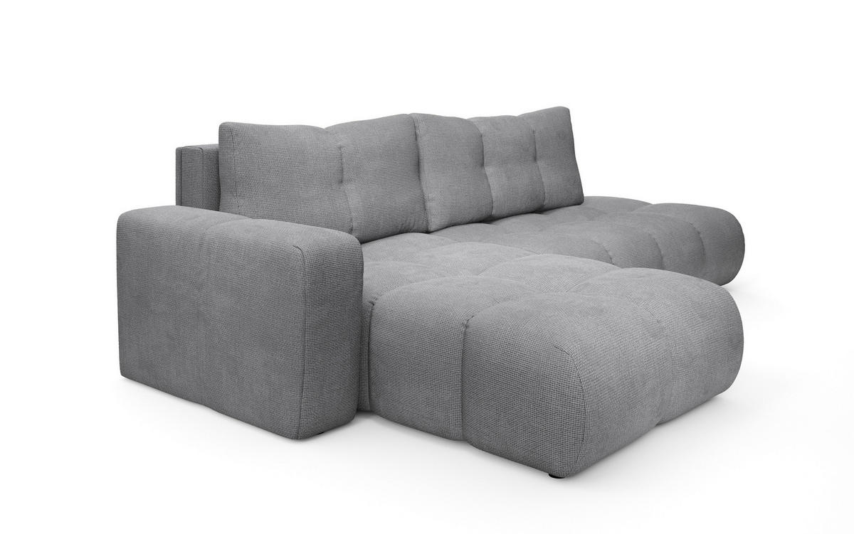 ECKSOFA DUCA L-S Grau Chenille mit Schlaffunktion - Grau, Holz (266.5/266.5cm) - MASSENO