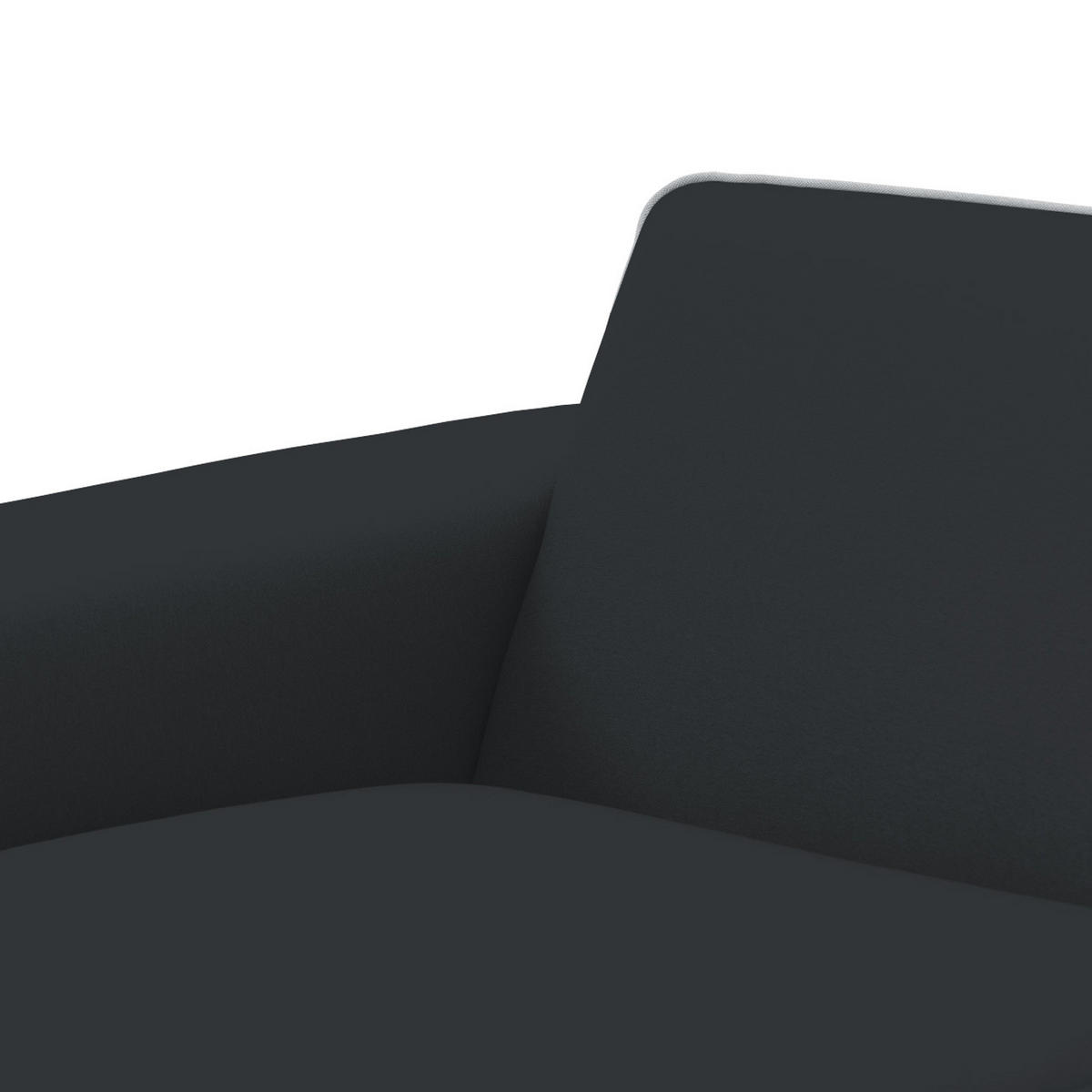 ECKSOFA mit Longchair - Webstoff - Anthrazit/Schwarz, Textil/Metall (264/168cm) - home24