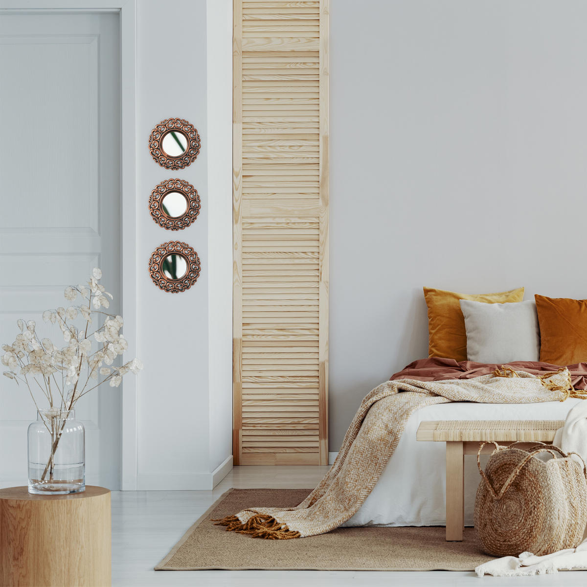 3 x Spiegel - Multicolor, Glas/Kunststoff (25/25/2cm) - Relaxdays