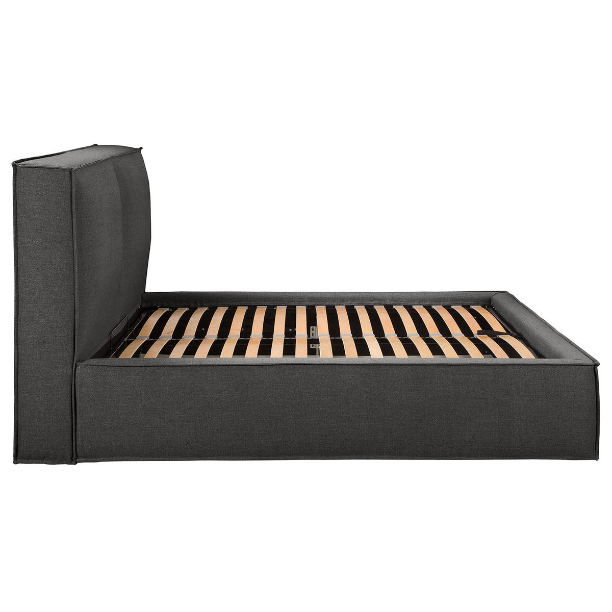 POLSTERBETT - Anthrazit, Textil (200/200cm) - home24