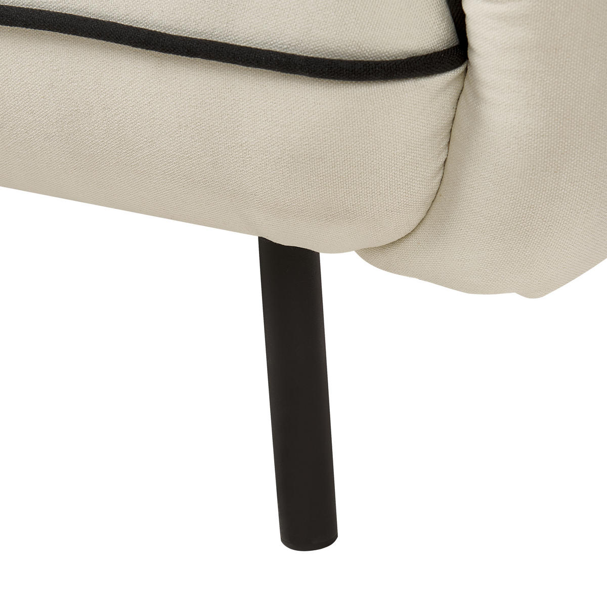 3-SITZER-SOFA hellbeige/schwarz Tonsberg - Beige/Schwarz, Textil (198/78/85cm) - Beliani