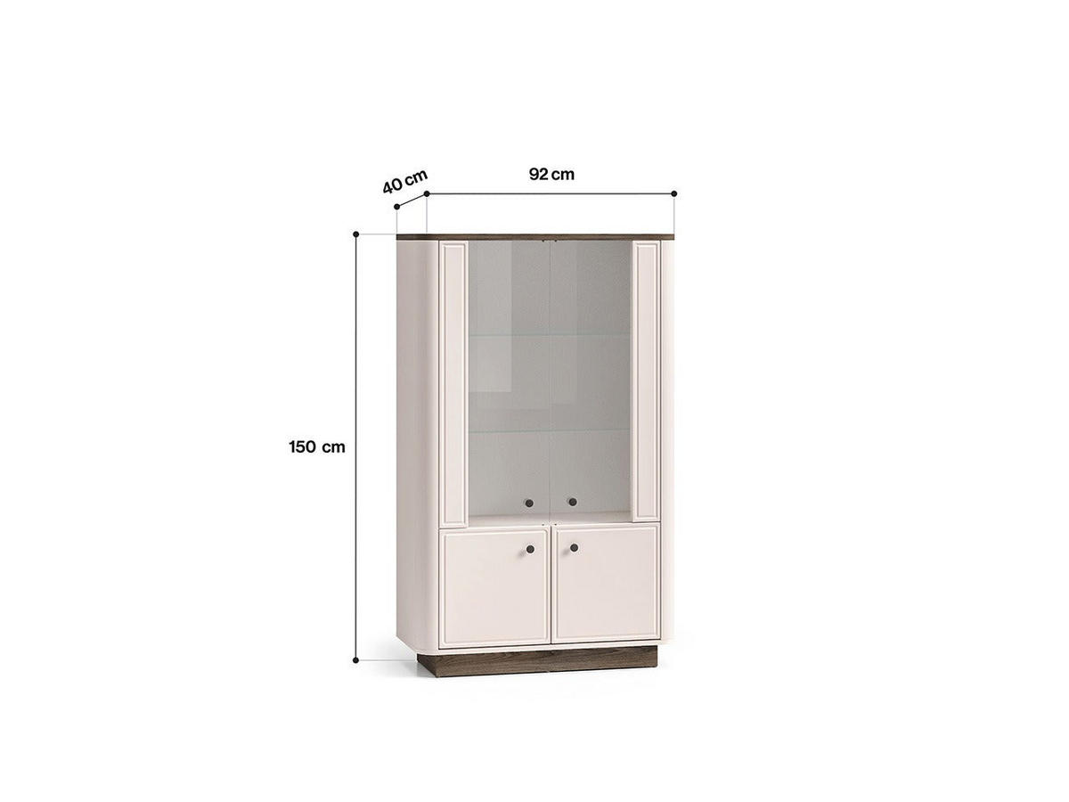 VITRINE – 92 cm – Vilavio – Eichefarben - Eichefarben, Holzwerkstoff (92/150/40cm) - hi-markt