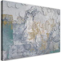 WANDBILD vögel auf einem hintergrund 3d - Blau, Textil (60/40cm) - Feeby