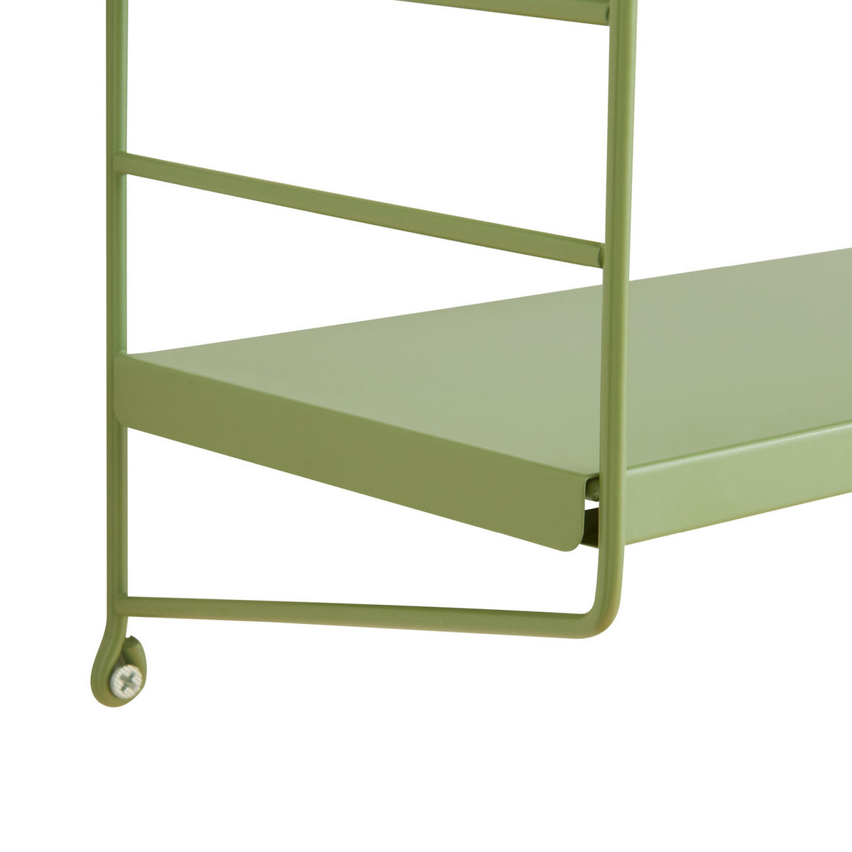 NÁSTĚNNÁ POLICE Strängnäs modulární - olivově zelená, kov (60/50/15cm) - [en.casa]