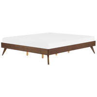 BETT 180/200 cm Dunkler Holzfarbton Berric - Dunkelbraun, Holzwerkstoff (180/200cm) - Beliani