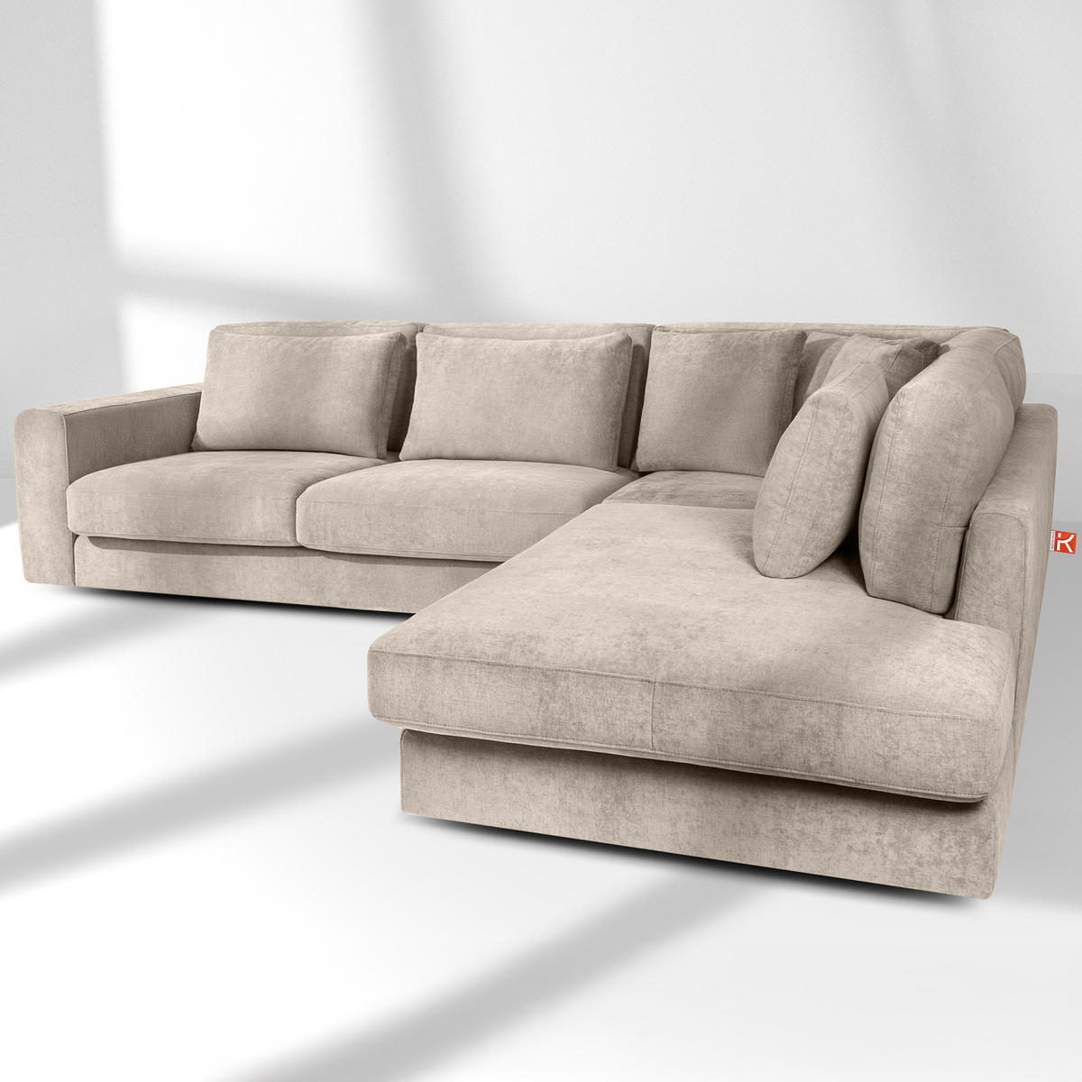 ECKSOFA rechts VERUS - Creme, Holz/Holzwerkstoff (297/248cm) - KONSIMO®