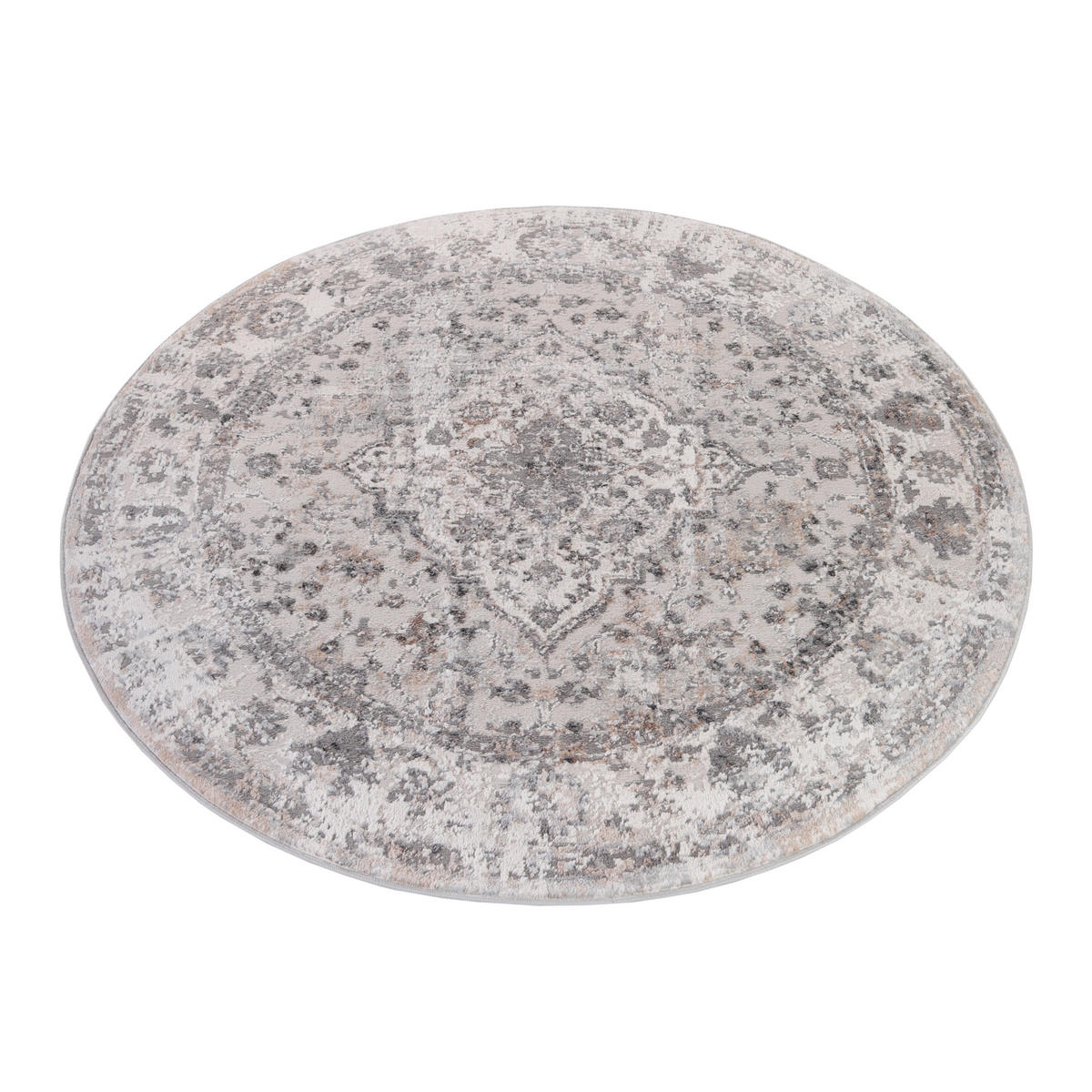 TEPPICH VALLEY Grau Rund 240/240 cm - Grau, Textil (240/240cm) - Tapiso