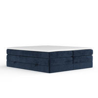 BOXSPRINGBETT Juniper Marineblau 160/200 cm - Schwarz/Dunkelblau, Holz/Holzwerkstoff (160/200cm) - Maison de Reve