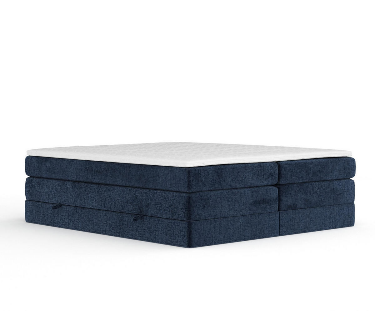 BOXSPRINGBETT Juniper Marineblau 160/200 cm - Schwarz/Dunkelblau, Holz/Holzwerkstoff (160/200cm) - Maison de Reve
