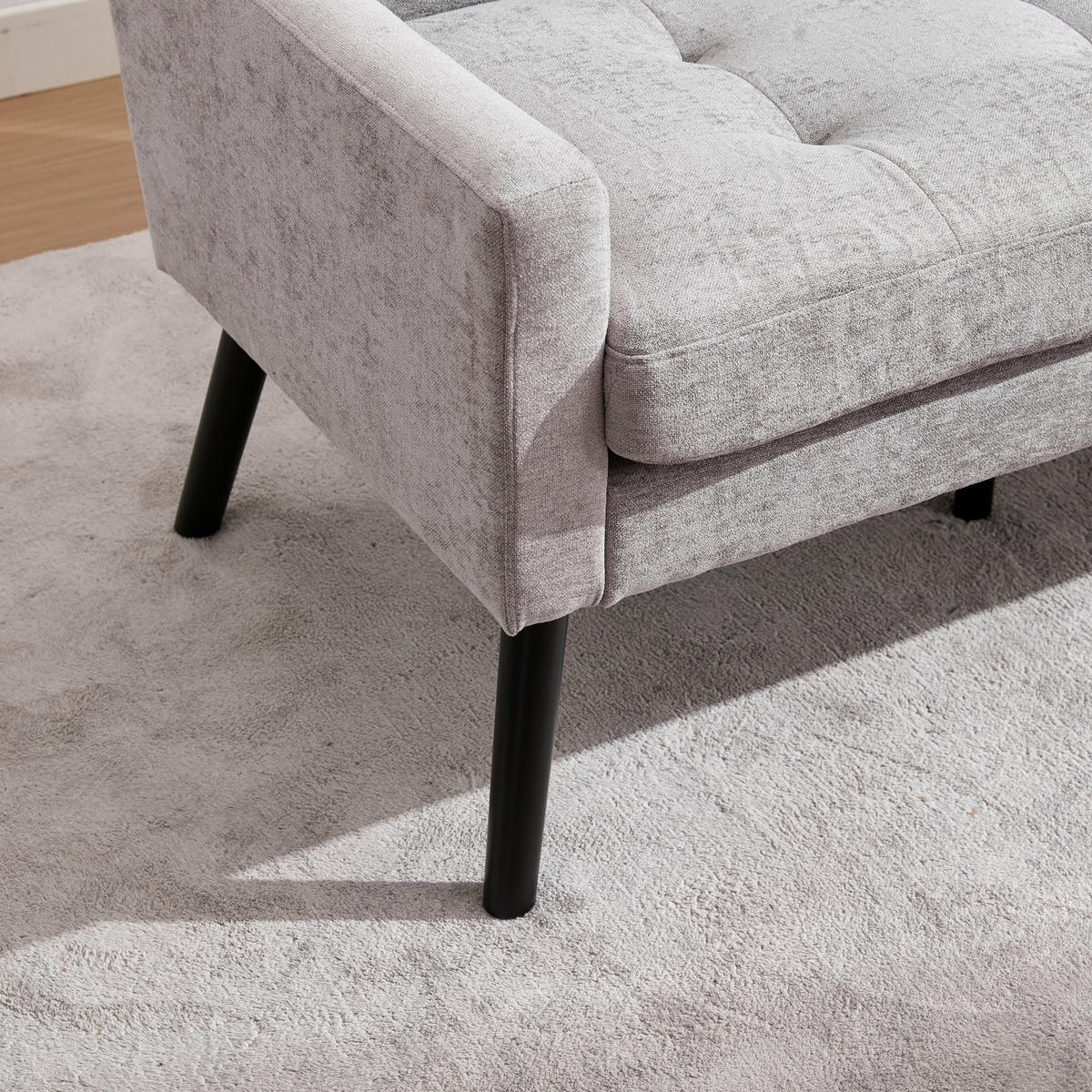 2-SITZER SOFA Leinen Hellgrau - Hellgrau, Holz/Holzwerkstoff (119/88/75cm) - WISHDOR