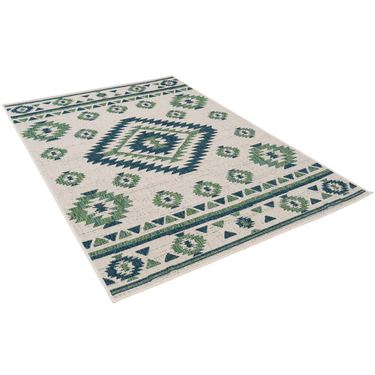 IN- UND OUTDOOR TEPPICH CARPETTO VINTAGE - Petrol, Textil (160/235cm) - Pergamon