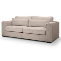 SOFA beige-braun Cord 3-Sitzer 241 cm, Couch mit Wellenfederung - Schwarz/Braun, Holzwerkstoff/Kunststoff (241/92/112cm) - Inn.Furn
