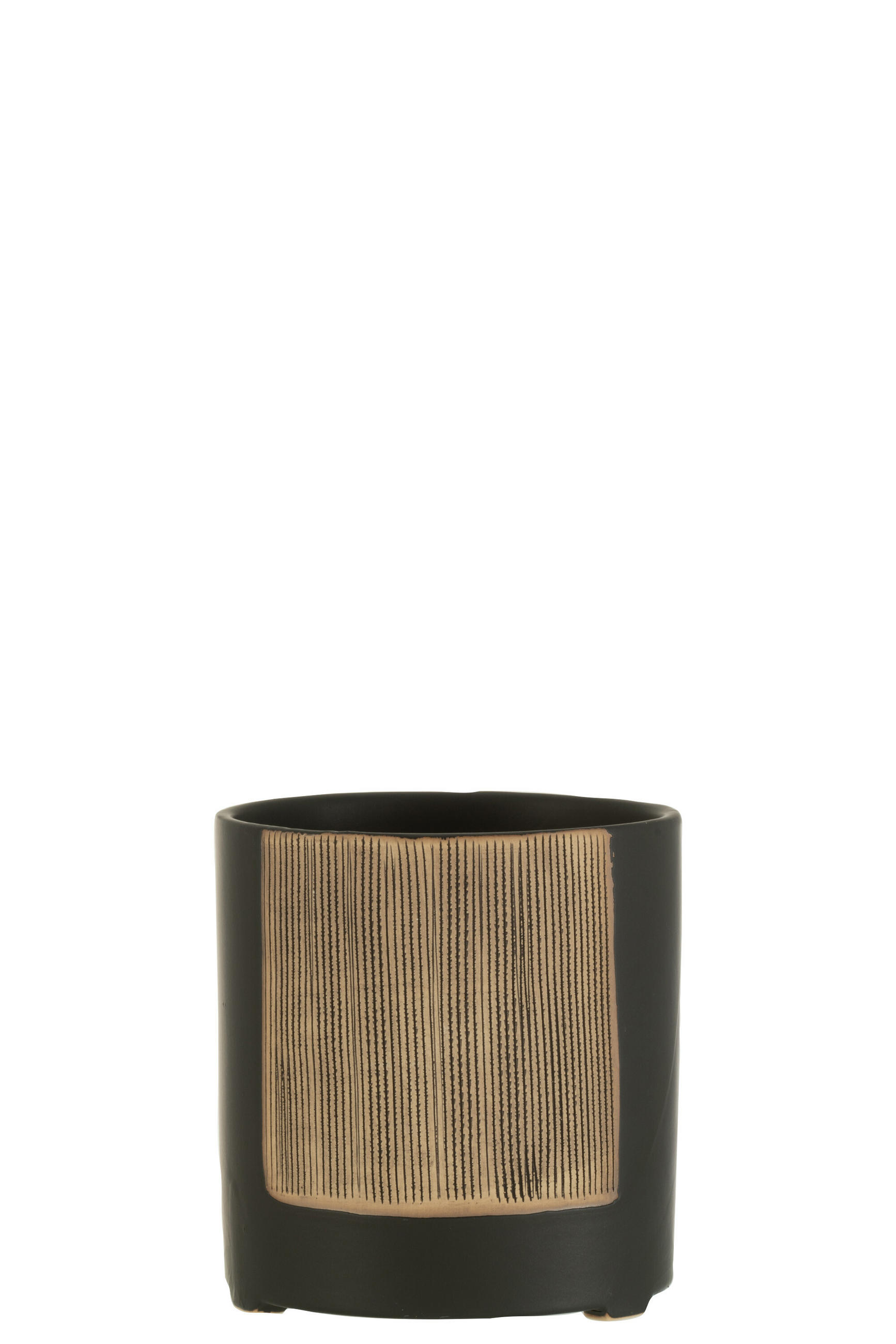 BLUMENTOPF MARIA - Töpferei - Schwarz - L - Ø 14,5 cm - Schwarz, Keramik (14.5/15.5cm) - J-Line