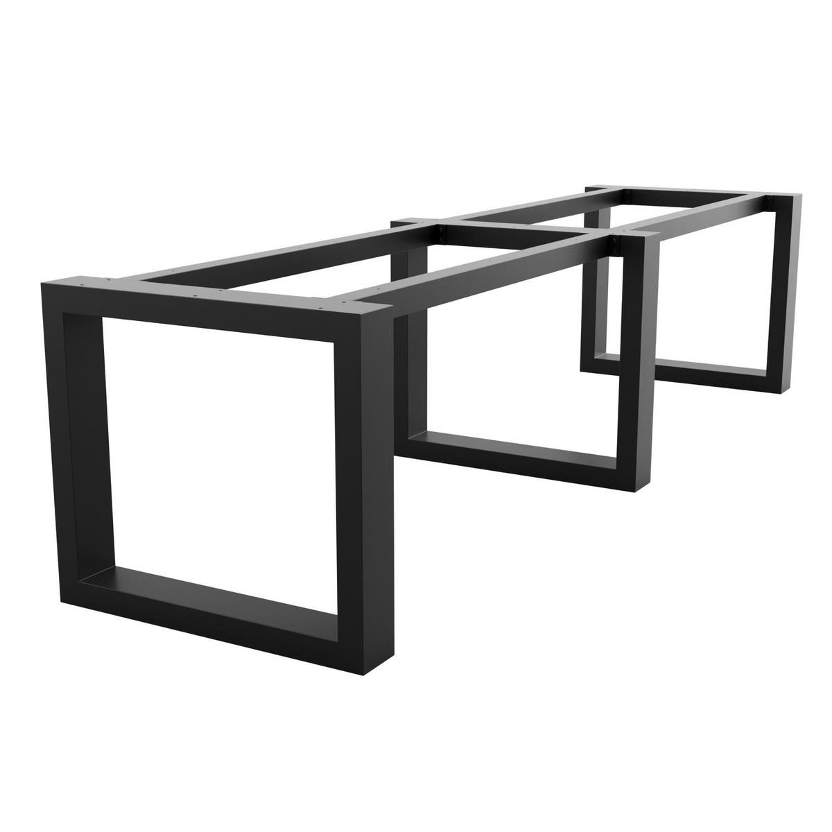 TISCHBEINE Eta Extreme Long Metall Schwarz 300/80/72 cm - Schwarz, Metall (80/72/300cm) - Metalo Pro