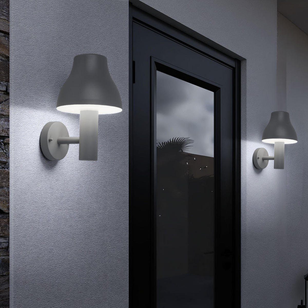 LED AUSSEN-WANDLEUCHTE Aluminium Grau 2er Set - Grau, Metall (18/29/21.4cm)