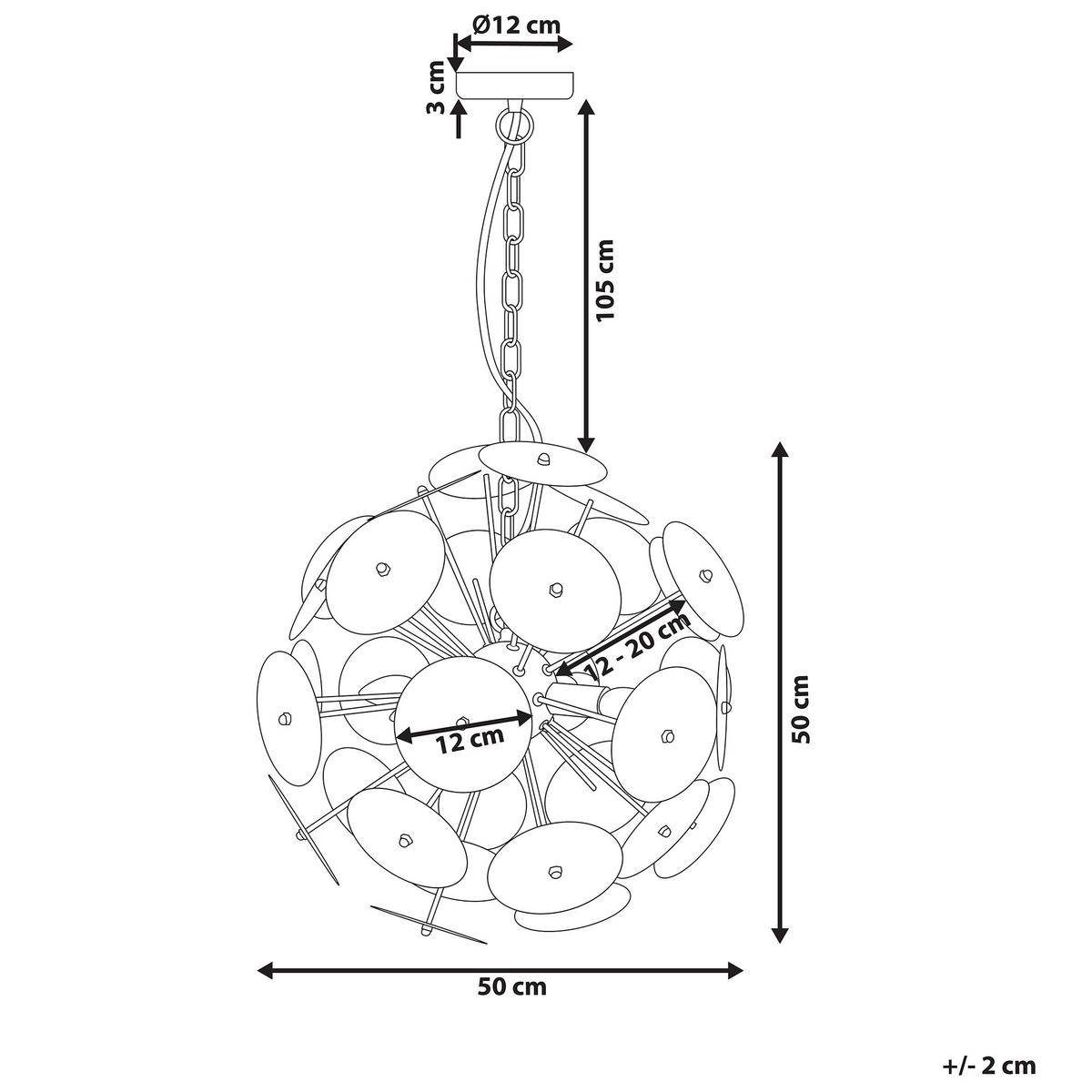 HÄNGELEUCHTE Zambezi 50/50/158 cm - Kupferfarben, Metall (50/50/158cm) - Beliani