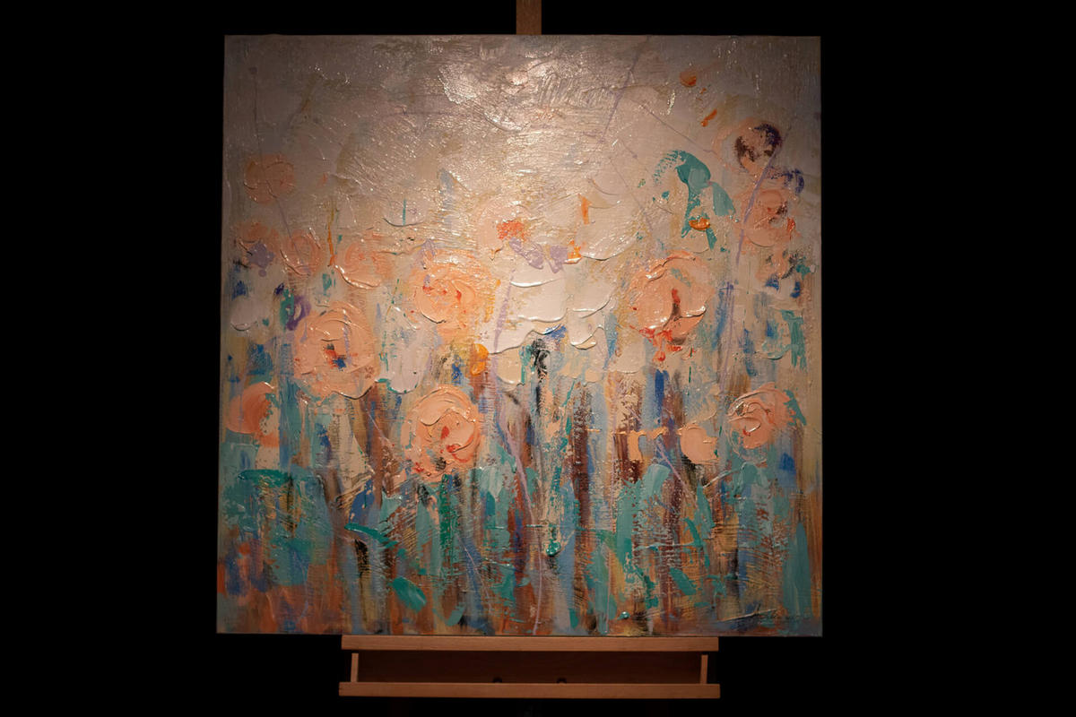 ACRYLBILD HANDGEMALT 90/90 cm - Multicolor, Holz/Textil (90/90cm) - KUNSTLOFT